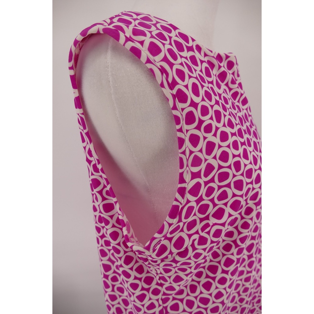 Jude Connally Lisa Geometric‎ Shift Dress Sz Medium Pink White Sleeveless - Picture 6 of 16